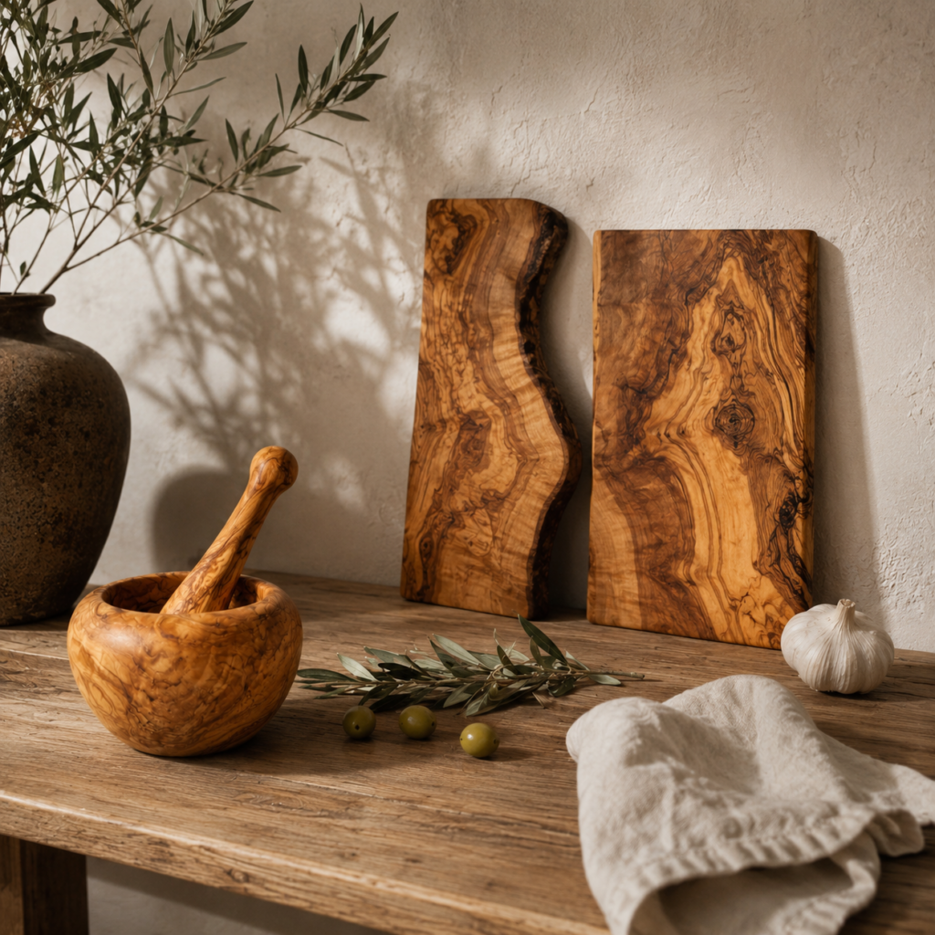 objets en bois d'olivier